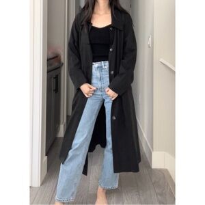 Everlane - Gathered Drape Trench - Black - XS